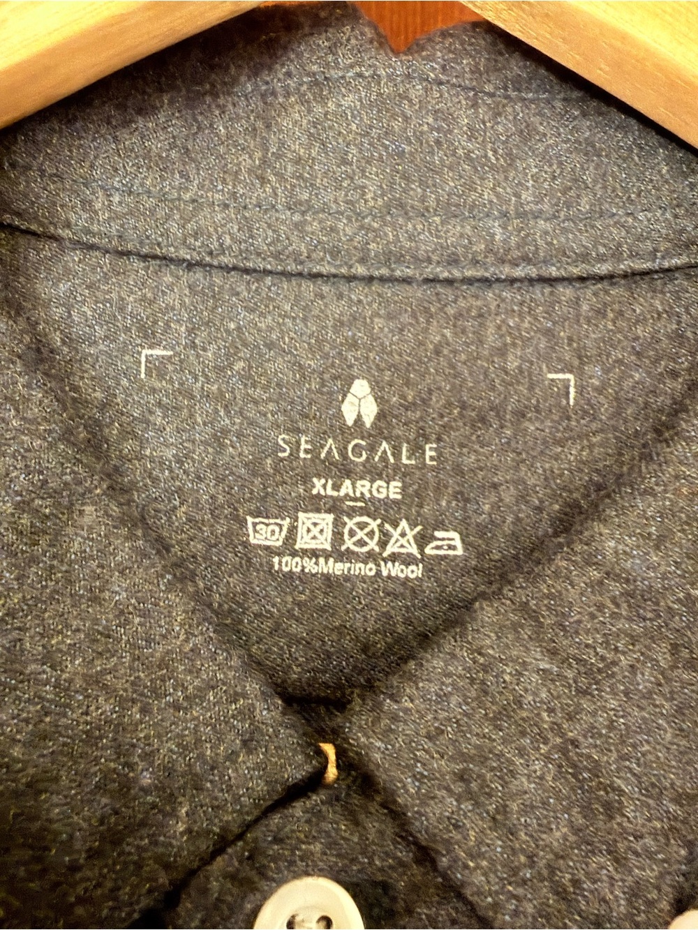 Seagale Merino Wool Flannet Shirt - Chic Blue XL - Picture 3 of 4